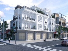 [Cad + Sketchup] thiết kế nhà nhà phố 2 mặt tiền 4x23.9m 3 tầng phong cách tân cổ điển
